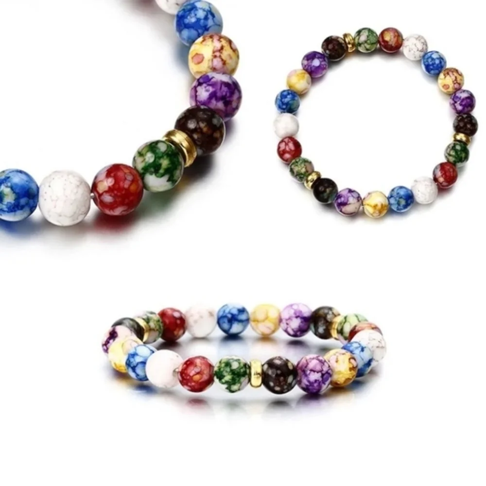 Seven Chakra Crystal Energy and Healing Natural Stone‎ Bracelet